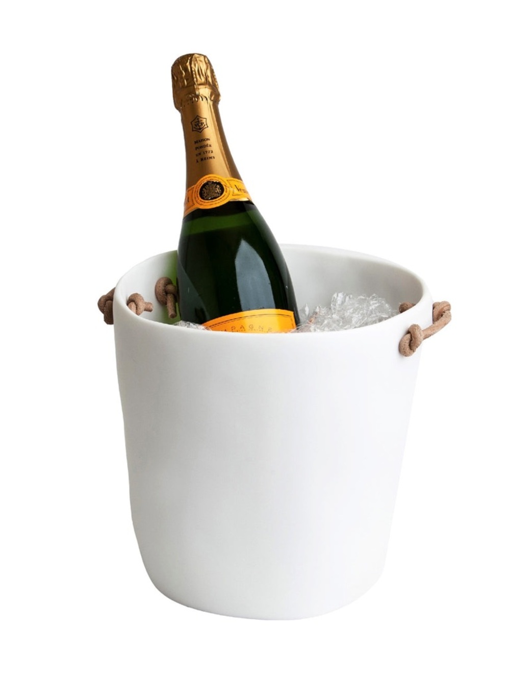 NWOT Tina Frey Champagne Bucket with Leather Handles + Scoop